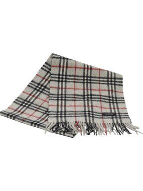 BURBERRY Nova Check Scarf Wool Gray
